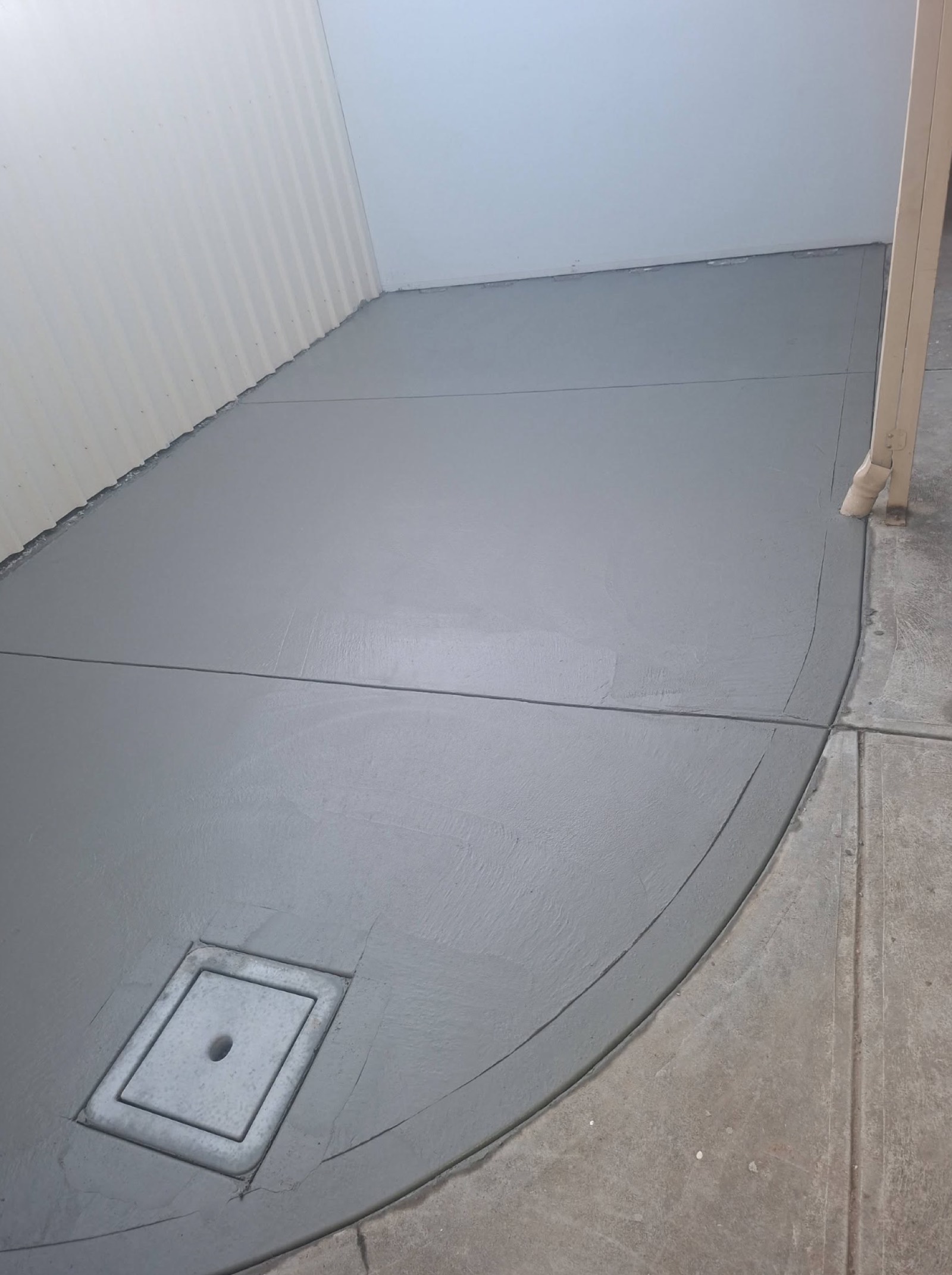 Freshly finished concrete slab by Inca Concreting